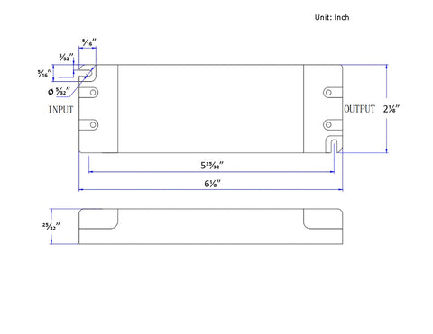 Dimensions of LED Dimmable Driver P-25W-24V.
