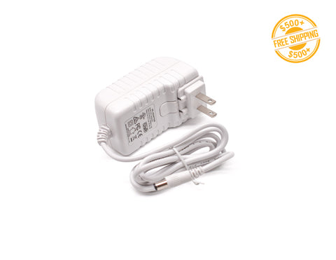 Top view of LED Power Adapter TPS-36W-12V; a label of free shipping for orders over $500 is shown as well.