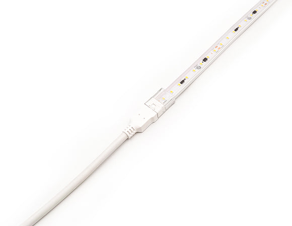 120VAC Pro-S LED Strip Lights shown with a connected power lead cable.
