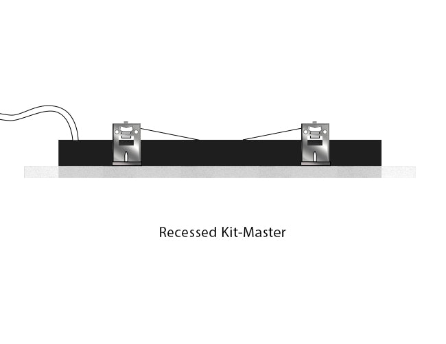 Black color LED linear light recessed into a ceiling using T-grid clips