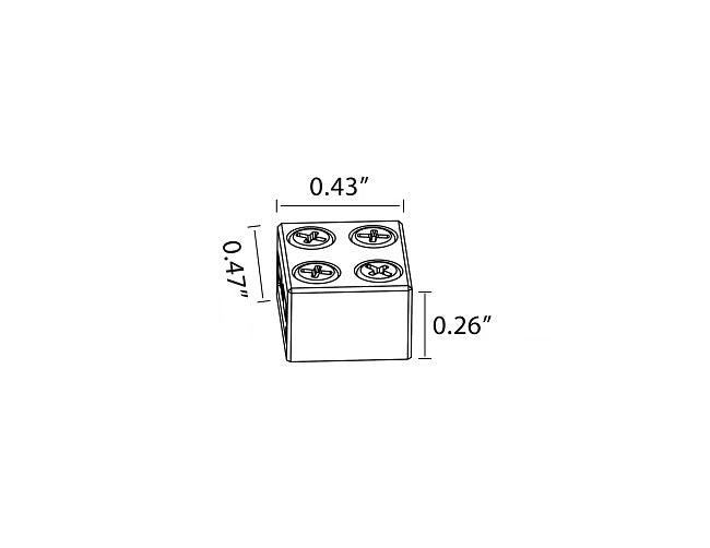 Dimensions of strip to strip connector