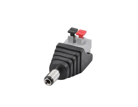 Screwless Female Barrel to 2 conductor DC connector Profile View