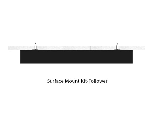 Black color LED linear light surface mounted to a ceiling with screws