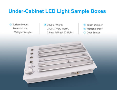 Under-cabinet light LED light sample box features