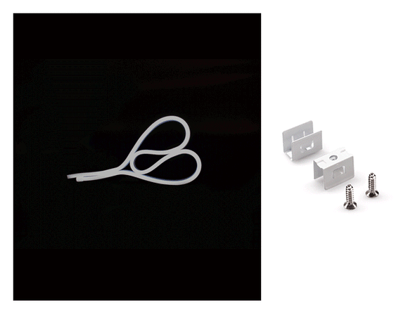 The mounting clips for surface mounting the WINT side bend neon LED lights.