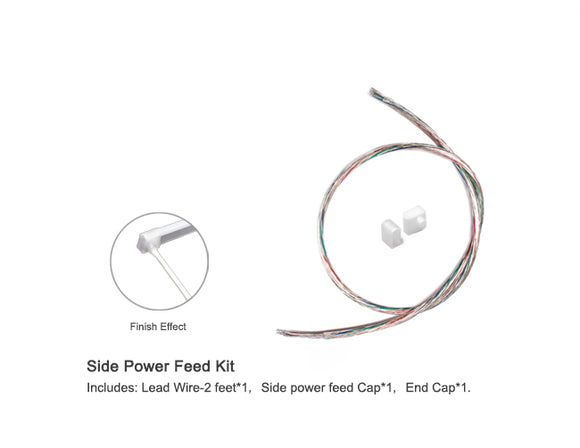 The side power feed kit for the WINT side bend neon LED lights.