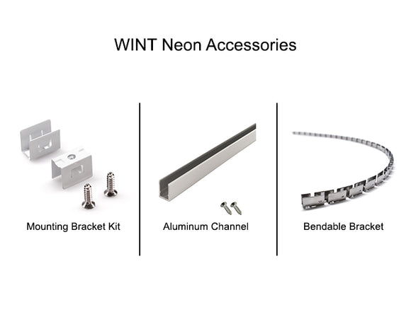 The surface mounting options for the WINT side bend neon LED lights.
