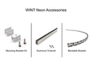 The surface mounting options for the WINT side bend neon LED lights.