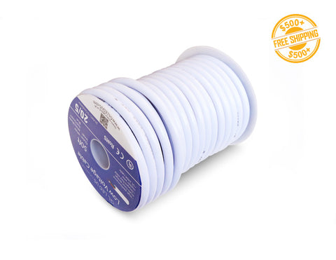 Top view of In-Wall 20AWG 5 Conductor Wire - RGBW; a label of free shipping for orders over $500 is shown as well.
