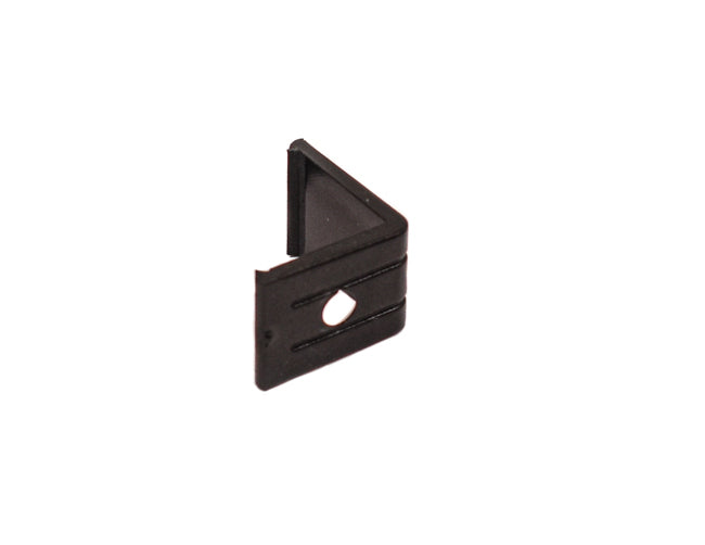 Top view of a piece of LED Aluminum Channel ROUND CORNER-S Accessories - ES 1616/YD 1002 Mounting Clip black color.