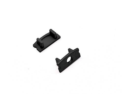 A pair of end cap black color for aluminum channel slim flat YD 1205.