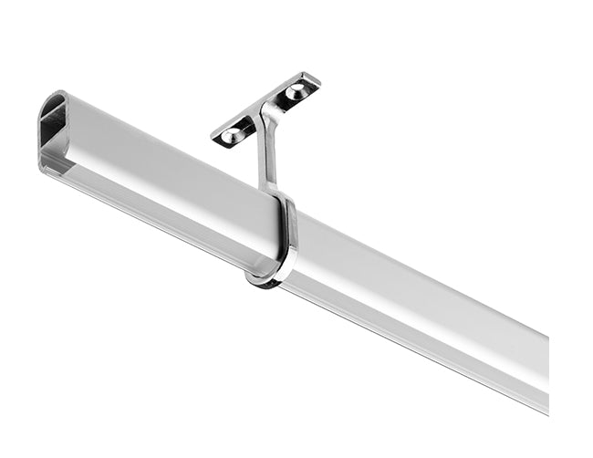 Bottom view of LED aluminum channel YD-1401 hanging on a rack hanging bracket.