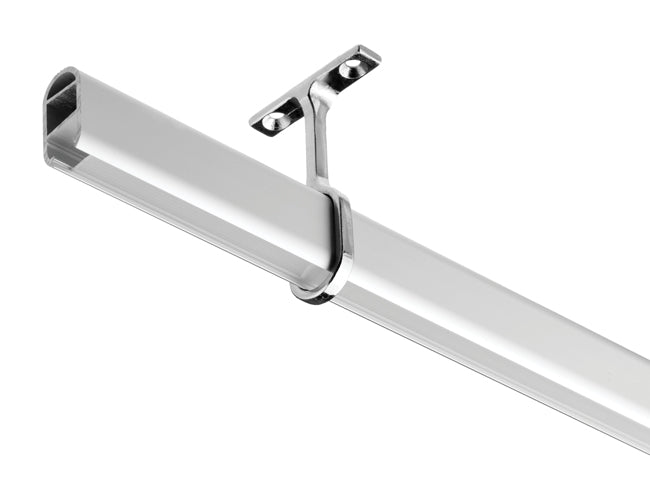 Bottom view of LED aluminum channel YD-1401 hanging on a rack hanging bracket.