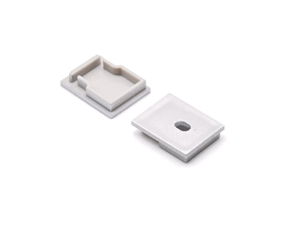 Aluminum Channel SQUARE DOME Accessories - YD 1604 End Caps (pair) - 1