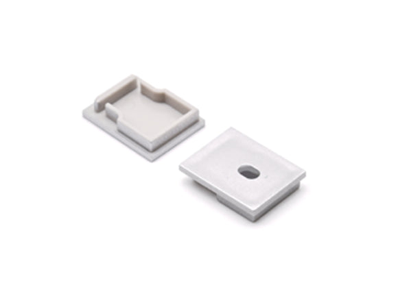 Aluminum Channel SQUARE DOME Accessories - YD 1604 End Caps (pair)