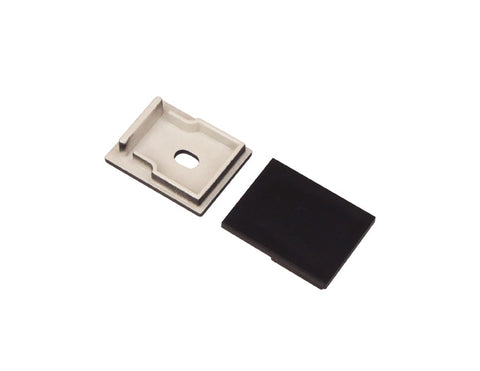 Aluminum Channel SQUARE DOME Accessories - YD 1604 End Caps (pair) - 0