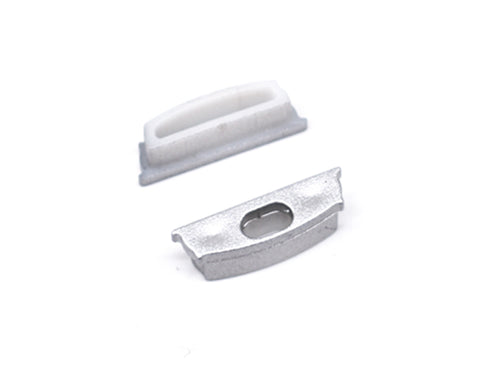A pair of end caps for Aluminum Channel flex flat YD 1806.
