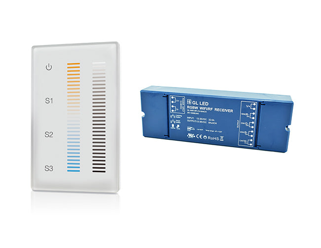 ZIP CCT Wall Mount Controller 1 Zone with its compatible receiver side by side.