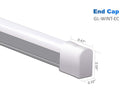 Dimensions of end cap.
